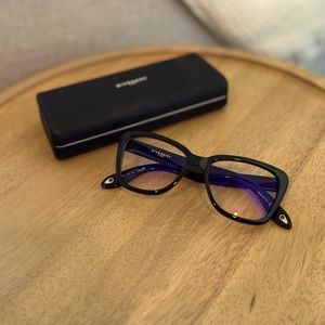 Authentic Givenchy GV 0005 Black & Gold Eyeglass Frames w/ Case & Cloth